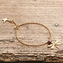 Gold Dragonfly Bracelet With Gemstones, thumbnail 3 of 4