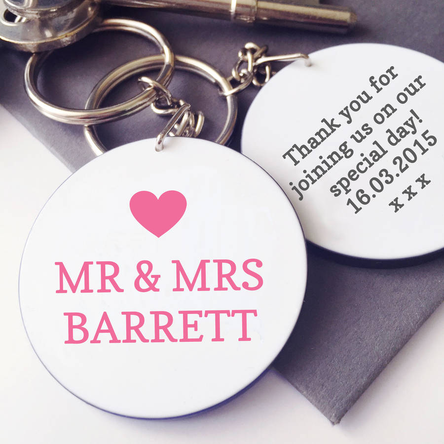 Personalised Wedding Favour Keyring By Sarah Hurley Personalised Wedding Favour Keyring