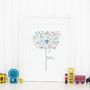 Personalised Baby Boy Happiness Tree Print, thumbnail 1 of 8