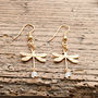 Gold Dragonfly Earrings, thumbnail 1 of 4