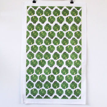 Christmas Brussel Sprout Tea Towel, 3 of 5