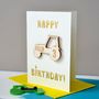 Personalised Tractor Birthday Badge Card, thumbnail 2 of 5