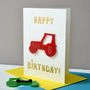 Personalised Tractor Birthday Badge Card, thumbnail 3 of 5