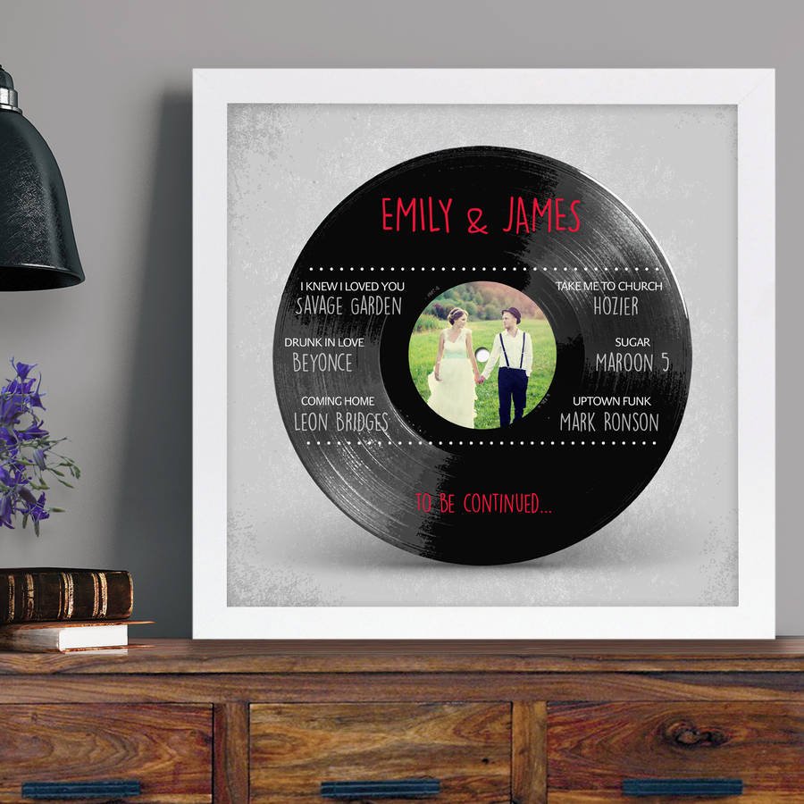 personalised vinyl record favourite songs print by cherry pete