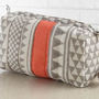Sankari Stripe Pattern Orange Quilt Makeup Bag, thumbnail 4 of 7