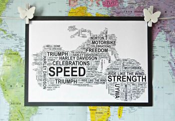 Motorbike A Personalised Word Art Print