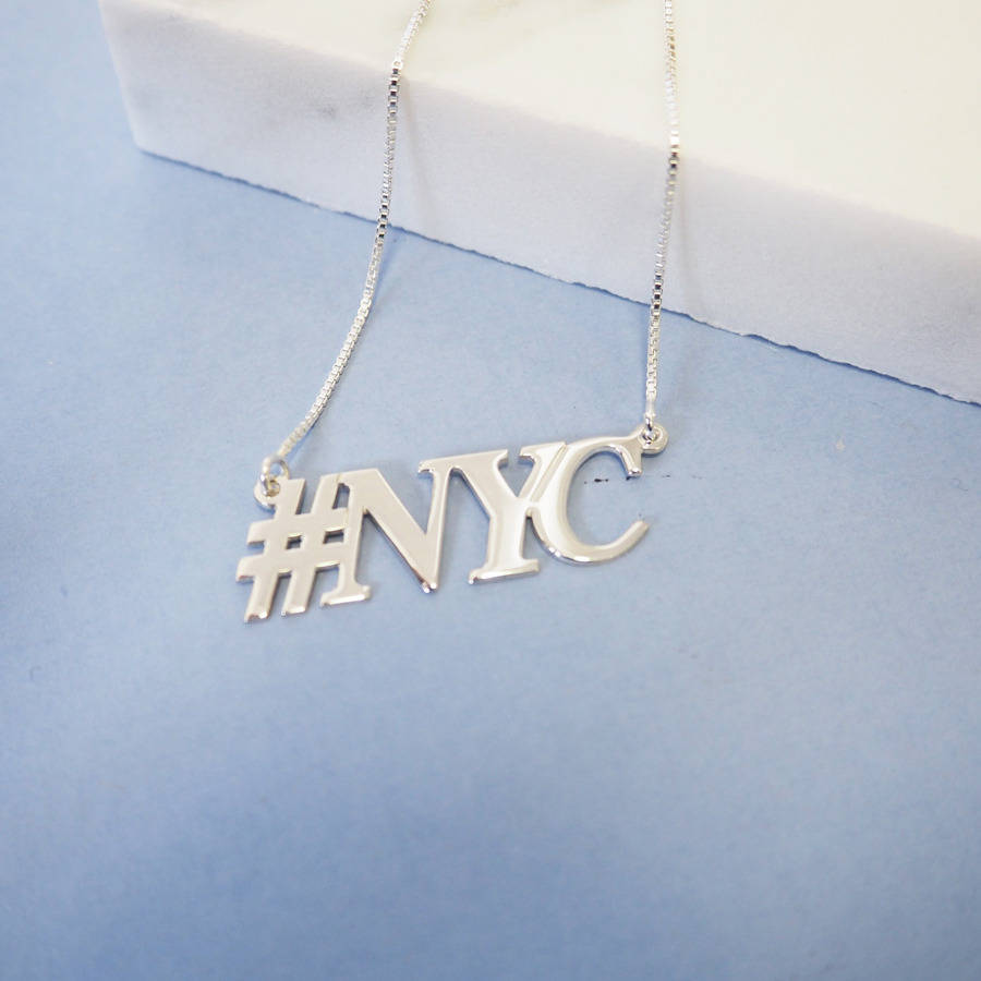 Hashtag Nyc Necklace By Anna Lou of London