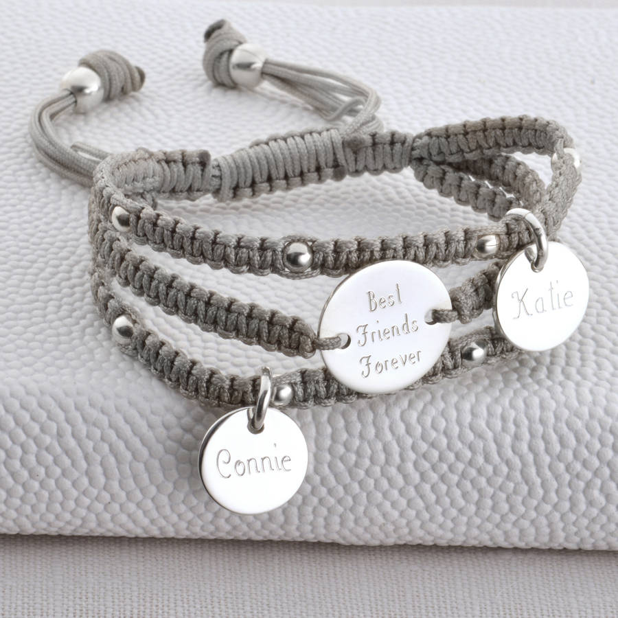 personalised friendship and silver charm bracelet by hurleyburley