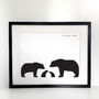 Bear Family, Personalised Silhouette Print, thumbnail 3 of 6
