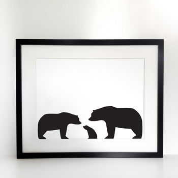 Bear Family, Personalised Silhouette Print, 4 of 6