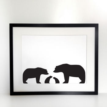 Bear Family, Personalised Silhouette Print, 5 of 6