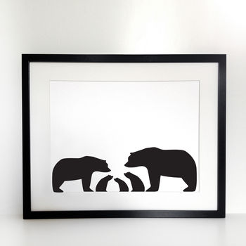 Bear Family, Personalised Silhouette Print, 6 of 6