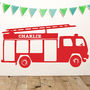 Personalised Fire Engine Vinyl Wall Sticker, thumbnail 2 of 5