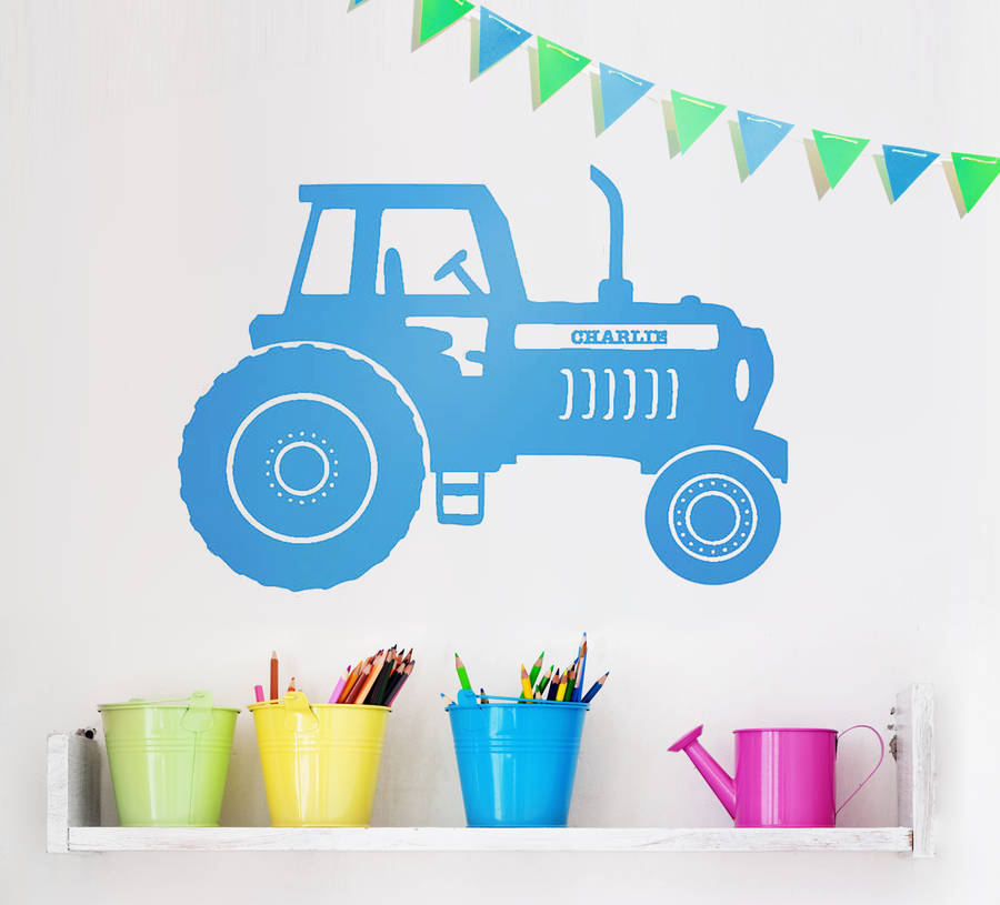Personalised Tractor Vinyl Wall Sticker By Oakdene Designs Notonthehighstreet Com - Tractor Wall Decals Australia