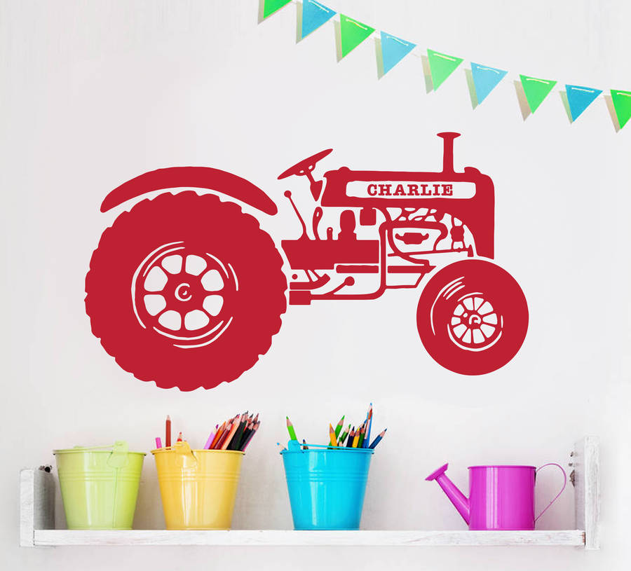 Personalised Children S Tractor Wall Sticker By Oakdene Designs Notonthehighstreet Com - Tractor Wall Decals Australia
