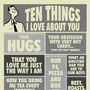 Ten Things I Love About You, Personalised Print For Him, thumbnail 5 of 10