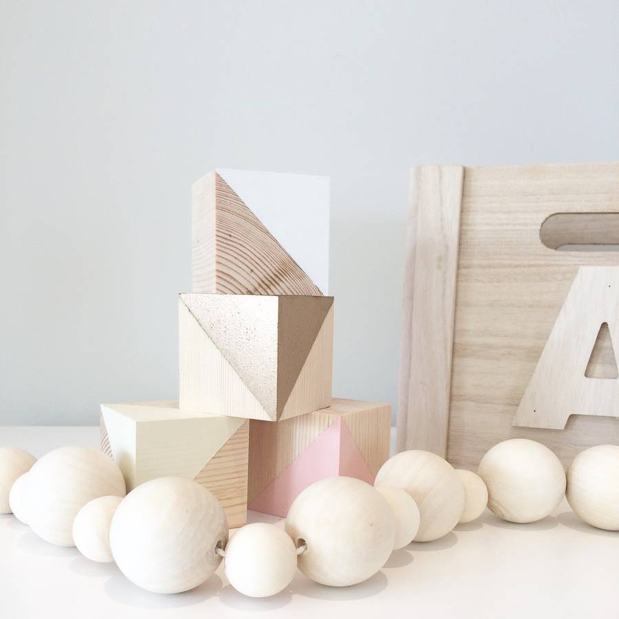 natural wood and pastel blocks by hollyanna