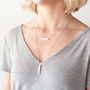 Silver Bar Roman Numerals Necklace, thumbnail 3 of 4