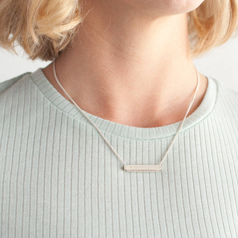 Silver Bar Name Necklace, 1 of 4