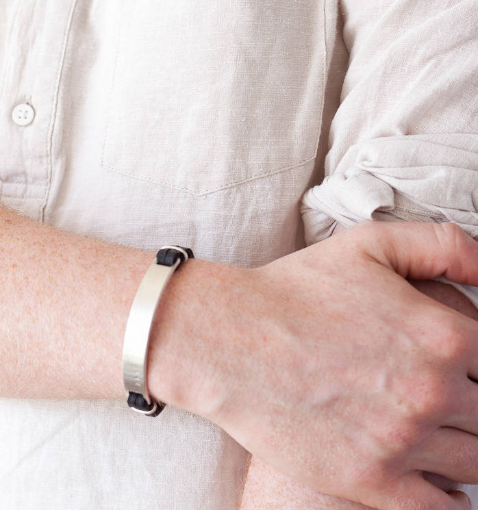 Men's Personalised Silver Hidden Message Bracelet By Studio on Stirling