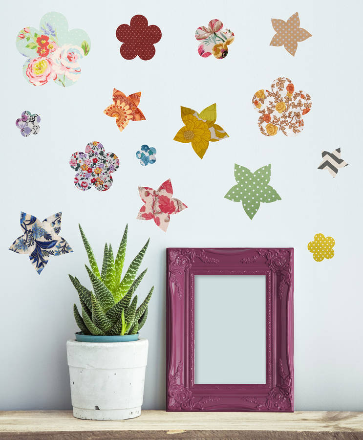 'vintage flower' vinyl wall stickers by oakdene designs