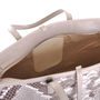 The Serafina Tote In Taupe And Cream Snakeskin, thumbnail 3 of 3