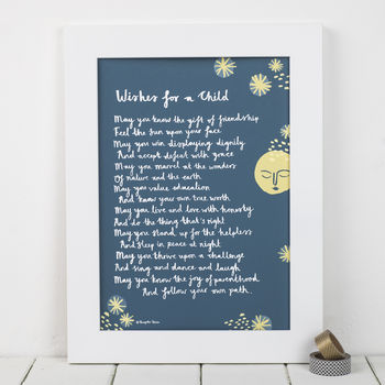'Wishes For A Child' Christening Print From Godparent, 2 of 2