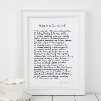 Marriage Print With Marriage Poem In Brush Script, 2 of 6