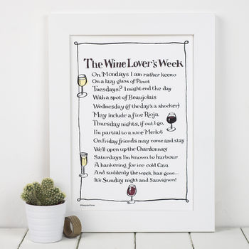 Personalised Wine Print With Wine Poem, 2 of 4