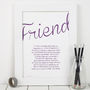 Friend Personalised Print With Friendship Poem, thumbnail 5 of 7