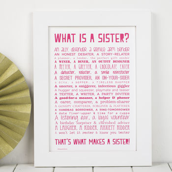 Personalised Sister Print With Sister Poem, 2 of 7