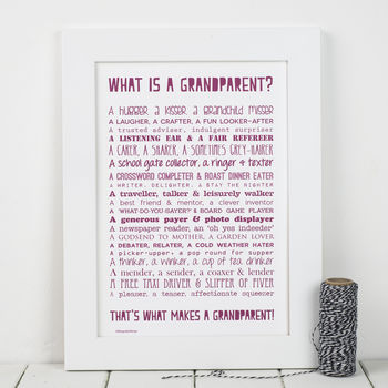 Personalised Grandparent Print With Grandparent Poem, 2 of 11