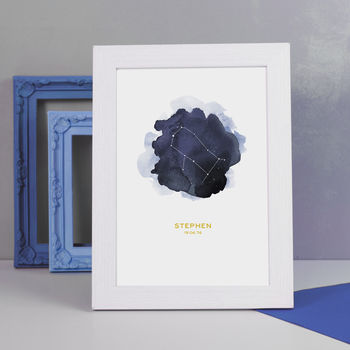 Personalised Watercolour Zodiac Constellation Print, 2 of 8