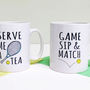 'Serve Me A Tea' Tennis Mug, thumbnail 5 of 8
