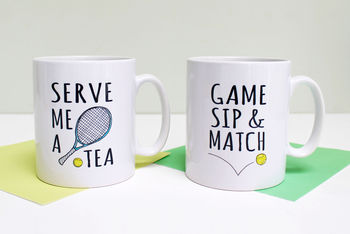 'Serve Me A Tea' Tennis Mug, 5 of 8