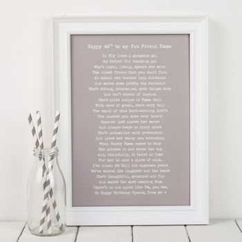 Personalised Poem For A Friend Bespoke Verse, 2 of 4