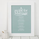 Recipe For Marriage Poem Print By Bespoke Verse | notonthehighstreet.com