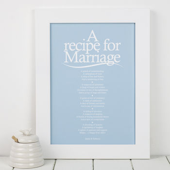 Recipe For Marriage Poem Print, 6 of 8