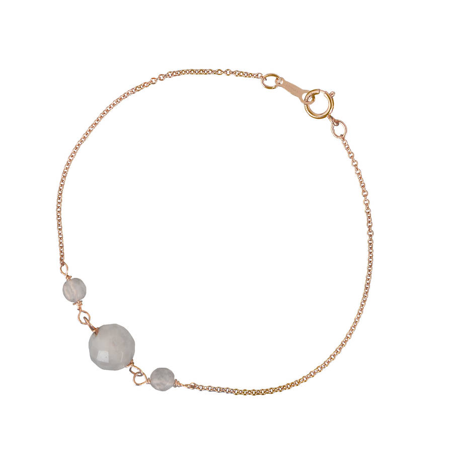 lily rose quartz and rose gold bracelet by chez bec ...