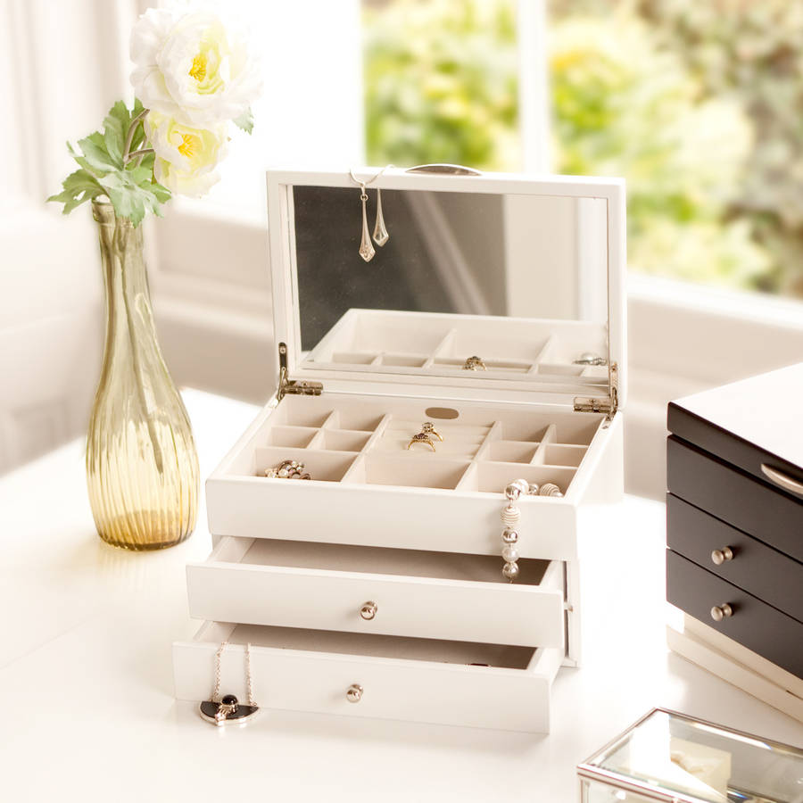 White Wooden Jewellery Box By Jodie Byrne 