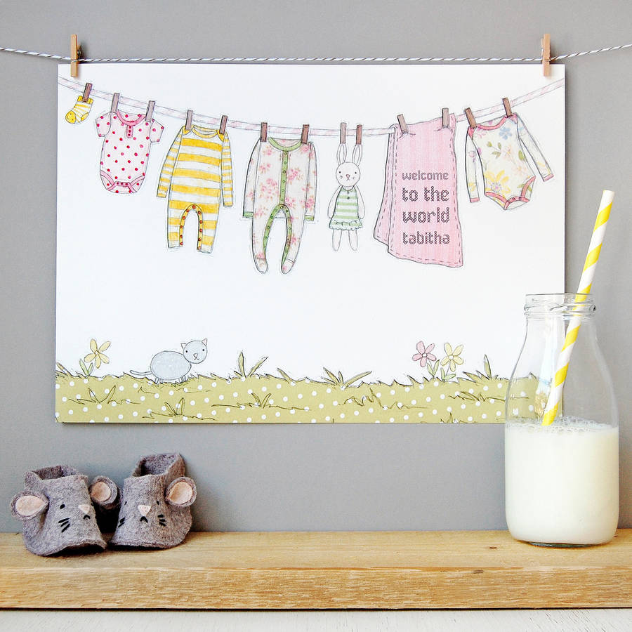 Personalised Welcome To The World Pink New Baby Print, 1 of 12