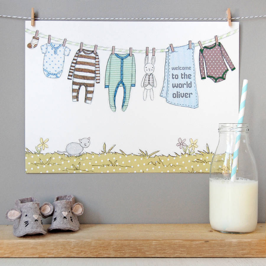 Personalised Welcome To The World Blue New Baby Print, 1 of 12