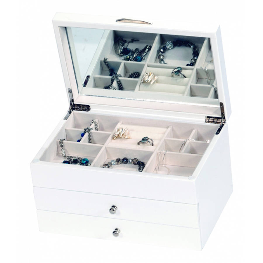 white wooden jewellery box by jodie byrne | notonthehighstreet.com