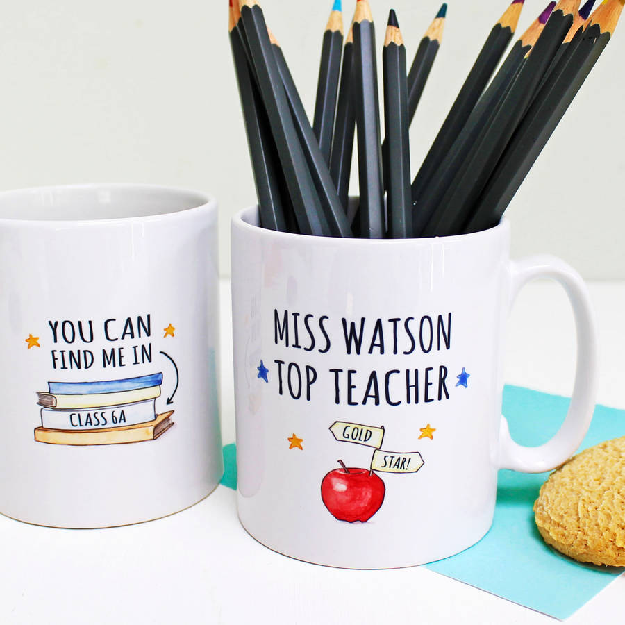 personalised top teacher gift mug by martha brook