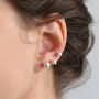 Sterling Silver Three Pearl Ear Climbers, thumbnail 1 of 5