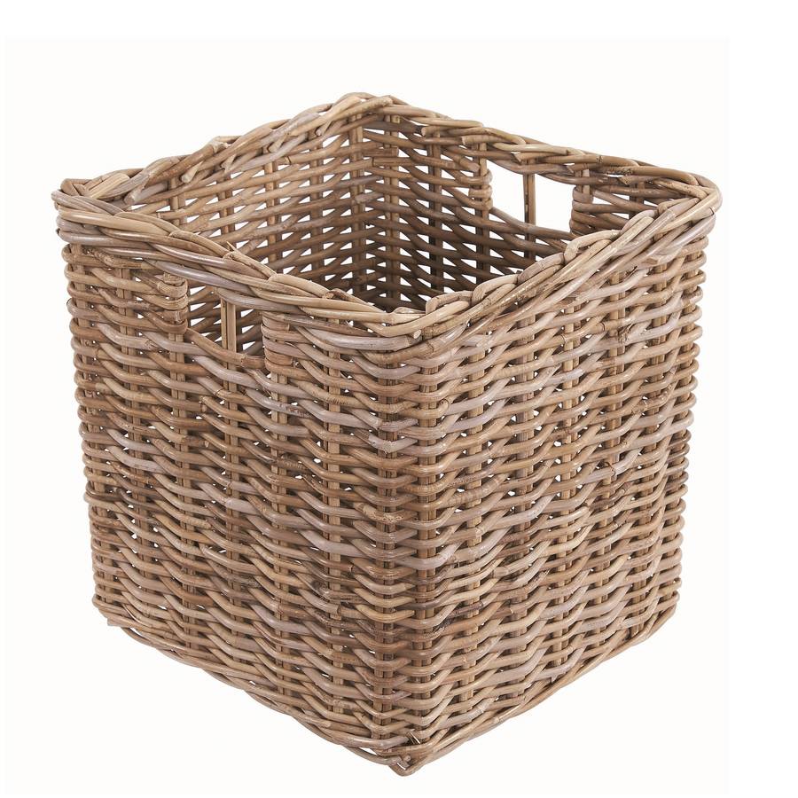 grey wash willow storage basket by marquis & dawe | notonthehighstreet.com