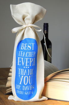 Personalised Best Teacher Bottle Gift Bag, 3 of 4