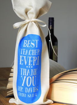 Personalised Best Teacher Bottle Gift Bag, 4 of 4