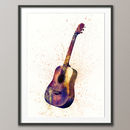 Acoustic Guitar Watercolour Abstract Art Print By Art Pause ...