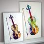 Violin Watercolour Abstract Art Print, thumbnail 1 of 4